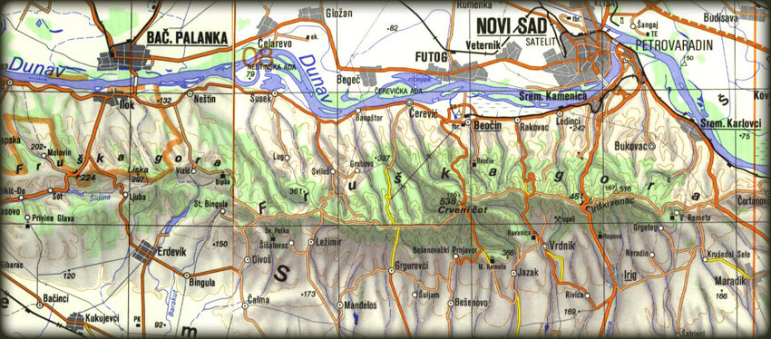 fruska gora mapa Freebiking Atlas   Fruška Gora fruska gora mapa