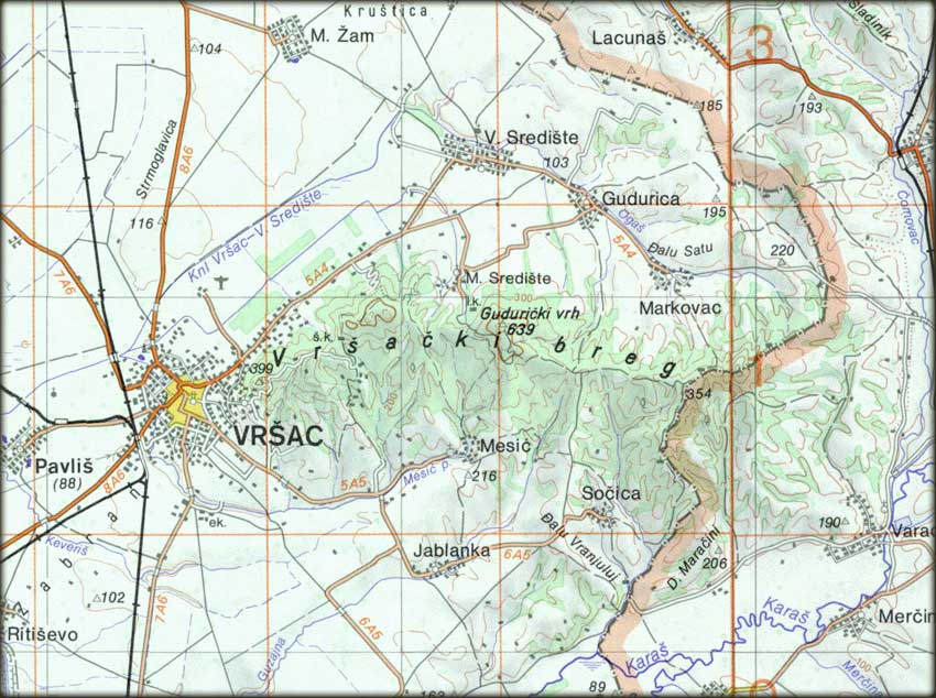pregledna karta Freebiking Atlas   Vršačka brda pregledna karta