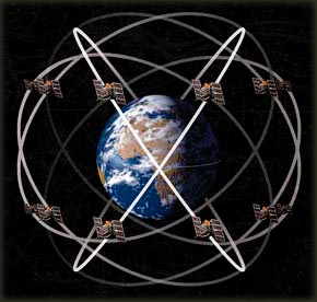 Mreža GPS satelita u orbiti oko zemlje