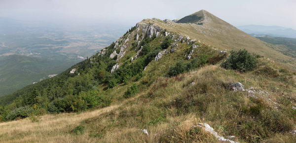 Greben Rtnja sa zapada ka istoku