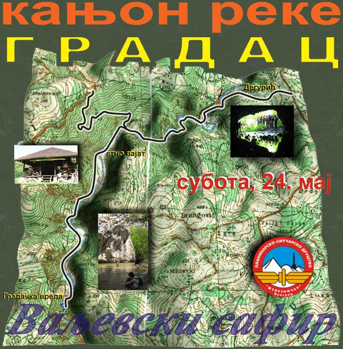 Кроз кањон реке Градац
